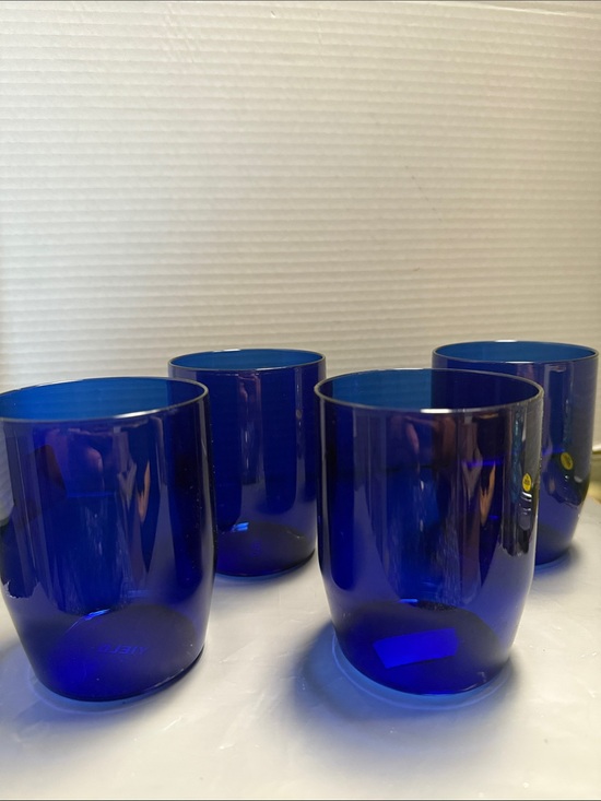 Other - Set of 4 Cobalt Blue Glass Tumblers